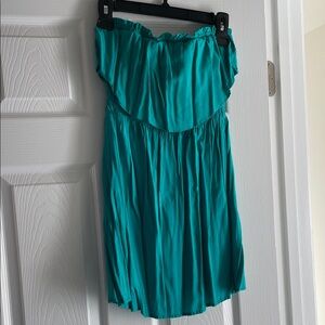 Chic Strapless Teal Dress